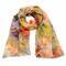 Classic women's scarf - yellow and green with print - 1/2
