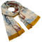 Classic women's scarf - beige and mustard yellow - 1/2