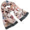 Classic women's scarf - beige and grey - 1/2