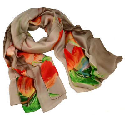 Classic women's scarf - brown - 1