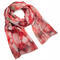 Classic women's scarf - red with floral print - 1/2