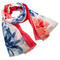 Classic women's scarf - red and blue - 1/2