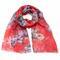 Classic women's scarf - red with print - 1/2