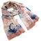 Classic women's scarf - pink and blue - 1/2