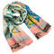 Classic women's scarf - beige and pink - 1/2
