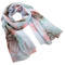 Classic women's scarf - light blue and pink - 1/2