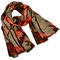 Classic women's scarf - brown and orange - 1/2