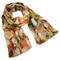 Classic women's scarf - brown and green - 1/2