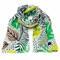 Classic women's scarf - green with print - 1/2