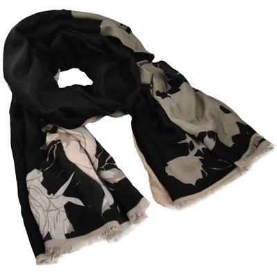 Classic women's scarf - black and grey