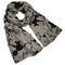 Classic women's scarf - grey with flowers - 1/2