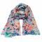 Classic women's scarf - light grey with print - 1/2