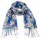 Classic women's scarf - blue and grey with dogs - 1/2
