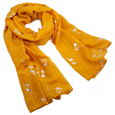 Classic women's scarf - mustard yellow - 1