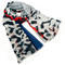 Classic women's scarf - blue and red - 1/2