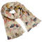 Classic women's scarf - beige and brown - 1/2