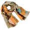 Classic women's scarf - brown and yellow - 1/2