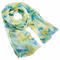 Classic women's scarf - white and green - 1/2