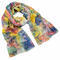 Classic women's scarf - yellow and blue - 1/2