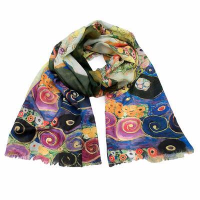 Classic women's scarf - blue and multicolor - 1