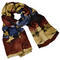 Classic women's scarf - brown and blue - 1/2