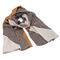 Classic women's scarf - brown and beige - 1/2