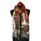 Classic women's scarf - brown and red - 1/2