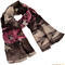 Classic women's scarf - brown and pink - 1/2