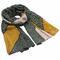 Classic women's scarf - green and mustard yellow - 1/2