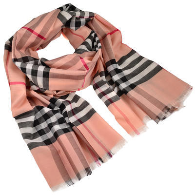 Classic cotton scarf - pink - 1