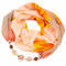 Jewelry scarf Extravagant - orange and brown - 1/2