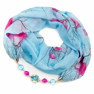 Jewelry scarf Extravagant - light blue - 1