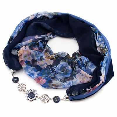Jewelry scarf Extravagant - blue - 1