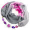 Scarf Extravagant - grey with flowers - 1/2