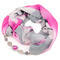 Jewelry scarf Extravagant - grey and pink - 1/2