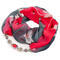 Jewelry scarf Extravagant - grey and red - 1/2