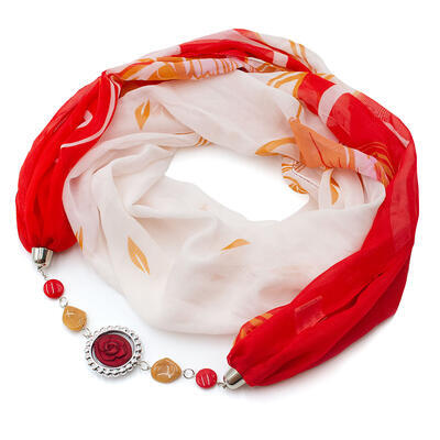 Scarf Extravagant - red and white - 1