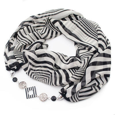 Scarf Extravagant - black and white - 1