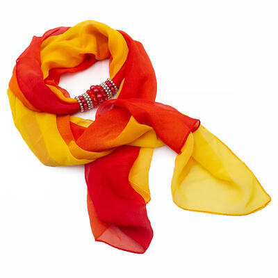 Jewelry scarf Zuzana - red and yellow ombre