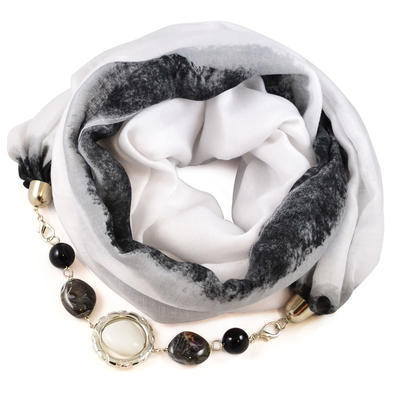 Cotton jewelry scarf - white