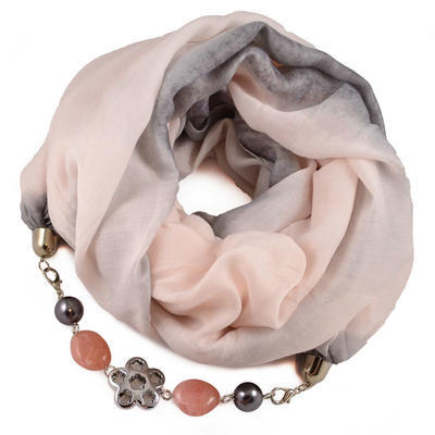 Cotton jewelry scarf - pink - 1