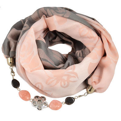Cotton jewelry scarf - pink