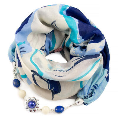 Cotton jewelry scarf - grey