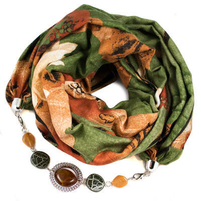 Cotton jewelry scarf - green
