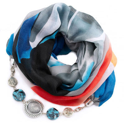 Cotton jewelry scarf - grey