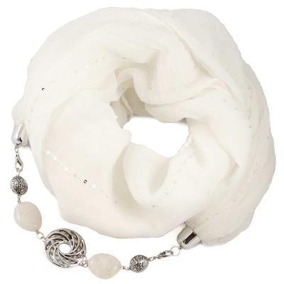 Cotton jewelry scarf Bijoux Me - white
