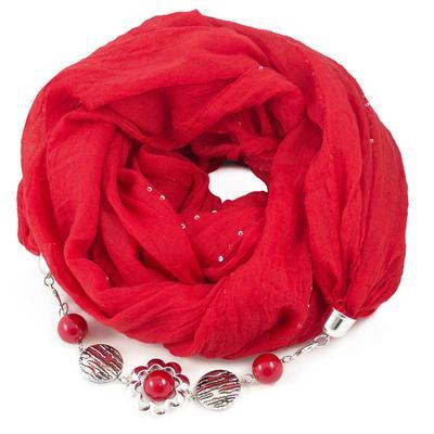 Cotton jewelry scarf Bijoux Me - red