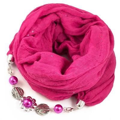 Cotton jewelry scarf Bijoux Me - fuchsia pink