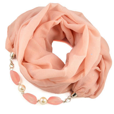 Cotton jewelry scarf Bijoux Me - peach