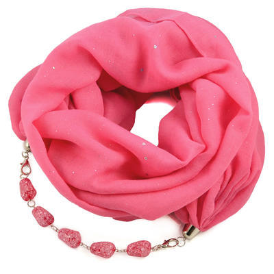 Cotton jewelry scarf Bijoux Me - pink